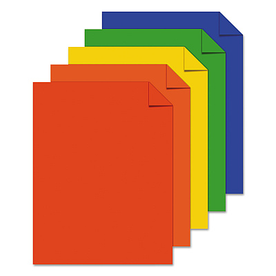 Astrobrights Color Cardstock -"Primary" Assortment, 65 lb Cover Weight, 8.5 x 11, Assorted, 50/Pack (WAU20401)