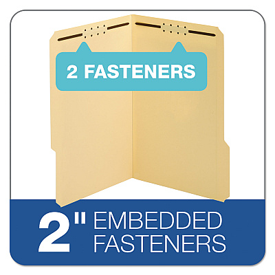 Pendaflex Top Tab Fastener Folder, 0.75" Expansion, 2 Fasteners, Legal Size, Manila Exterior, 50/Box (PFX1953718)