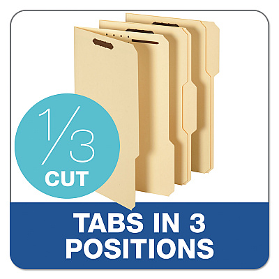 Pendaflex Top Tab Fastener Folder, 0.75" Expansion, 2 Fasteners, Legal Size, Manila Exterior, 50/Box (PFX1953718)