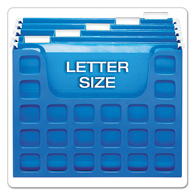 Pendaflex Desktop File With Hanging Folders, Letter Size, 6" Long, Blue (PFX23011)