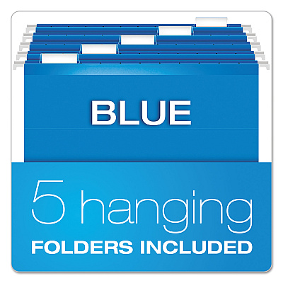 Pendaflex Desktop File With Hanging Folders, Letter Size, 6" Long, Blue (PFX23011)