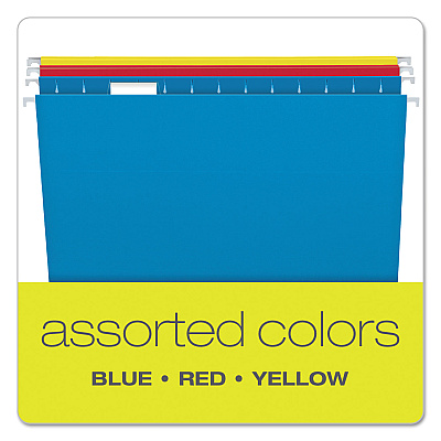 Pendaflex Colored Hanging Folders, Legal Size, 1/5-Cut Tabs, Assorted Colors, 25/Box (PFX81632)
