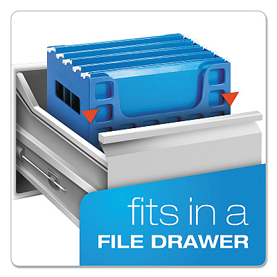 Pendaflex Desktop File With Hanging Folders, Letter Size, 6" Long, Blue (PFX23011)