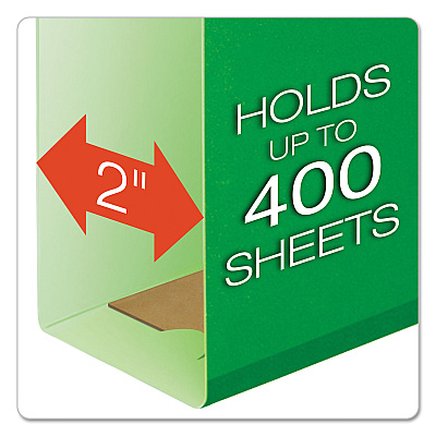 Pendaflex Extra Capacity Reinforced Hanging File Folders with Box Bottom, 2" Capacity, Letter Size, 1/5-Cut Tabs, Bright Green, 25/Box (PFX4152X2BGR)
