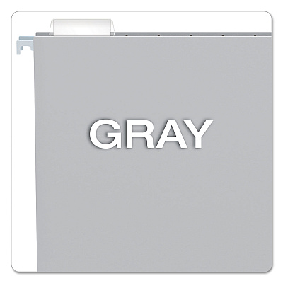 Pendaflex Colored Hanging Folders, Letter Size, 1/5-Cut Tabs, Gray, 25/Box (PFX81604)