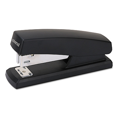 Universal Half-Strip Stapler, 20-Sheet Capacity, Black (UNV43119)
