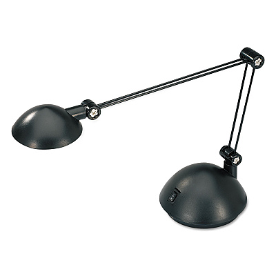 Alera Twin-Arm Task LED Lamp with USB Port, 11.88w x 5.13d x 18.5h, Black (ALELED912B)