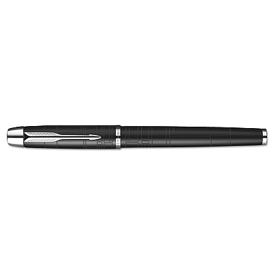 Parker IM Premium Roller Ball Pen, Stick, Fine 0.7 mm, Black Ink, Black/Chrome Barrel (PAR1931658)