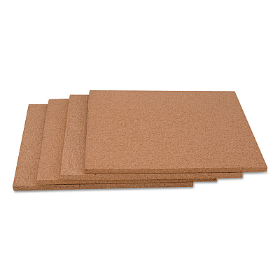 Universal Cork Tile Panels, 12 x 12, Brown Surface, 4/Pack (UNV43404)