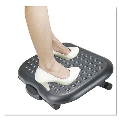 Alera Relaxing Adjustable Footrest, 13.75w x 17.75d x 4.5 to 6.75h, Black (ALEFS212)