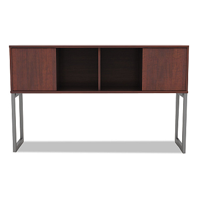 Alera Open Office Desk Series Hutch, 59w x 15d x 36.38h, Medium Cherry (ALELSHH60MC)