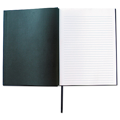 Universal Casebound Hardcover Notebook, 1-Subject, Wide/Legal Rule, Dark Blue Cover, (150) 10.25 x 7.63 Sheets (UNV66352)