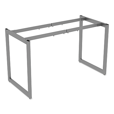Alera Open Office Desk Series Adjustable O-Leg Desk Base, 47.25 to 70.78w x 23.63d x 28.5h, Silver (ALELSTB24GR)