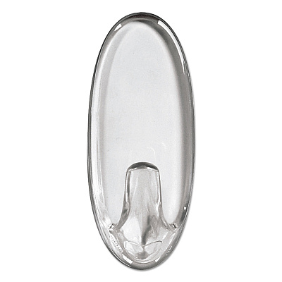 Command Clear Hooks and Strips, Small, Plastic, 1 lb Capacity, 2 Hooks and 4 Strips/Pack (MMM17092CLRES)