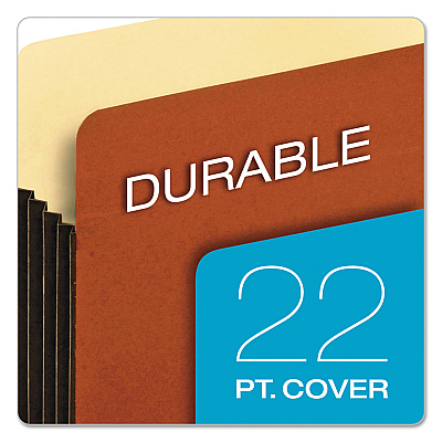 Pendaflex File Pocket with Tyvek, 5.25" Expansion, Letter Size, Redrope, 10/Box (PFX63274)