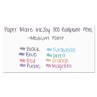 Paper Mate InkJoy 300 RT Ballpoint Pen Retractable, Medium 1 mm, Assorted Ink and Barrel Colors, 24/Pack (PAP1945926)