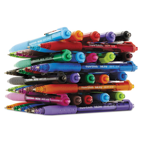 Paper Mate InkJoy 300 RT Ballpoint Pen Retractable, Medium 1 mm, Assorted Ink and Barrel Colors, 24/Pack (1945926)