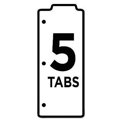 Avery Tabbed Snap-In Bookmark Plastic Dividers, 5-Tab, 11.5 x 3, Assorted, 1 Set (AVE24908)