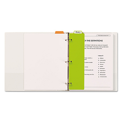 Avery Tabbed Snap-In Bookmark Plastic Dividers, 5-Tab, 11.5 x 3, Assorted, 1 Set (AVE24908)