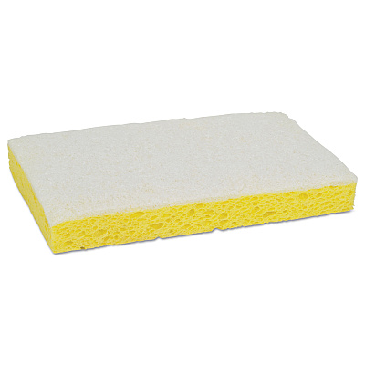 Scotch-Brite PROFESSIONAL Light-Duty Scrubbing Sponge, #63, 3.6 x 6.1, 0.7" Thick, Yellow/White, 20/Carton (MMM08251)