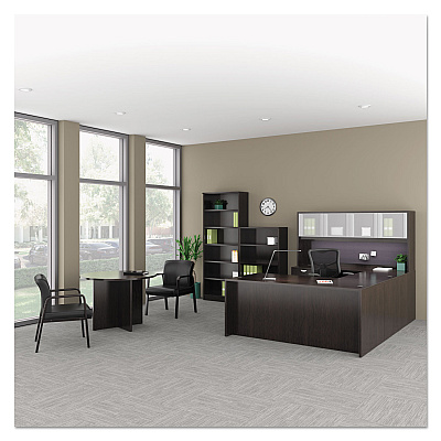 Alera Glass Door Set With Silver Frame For 72" Wide Hutch, 17w x 16h, Clear, 4 Doors/Set (ALEVA301730)