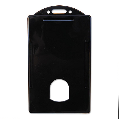 Sicurix Badge/Card Holder, 4 x 2 9/10, Black, 25/Pack (BAU68320)