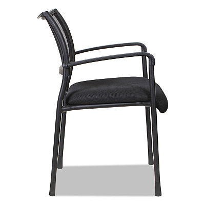 Alera Eikon Series Stacking Mesh Guest Chair, 20.86" x 24.01" x 33.07", Black Seat, Black Back, Black Base, 2/Carton (ALEEK43ME10B)