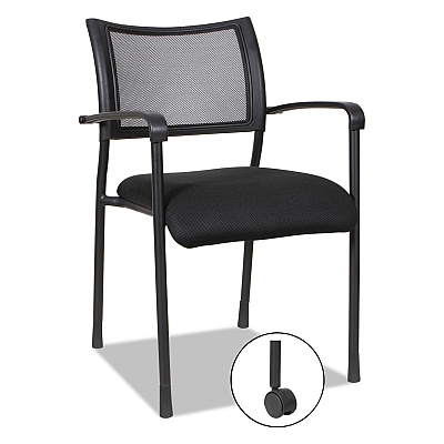 Alera Eikon Series Stacking Mesh Guest Chair, 20.86" x 24.01" x 33.07", Black Seat, Black Back, Black Base, 2/Carton (ALEEK43ME10B)