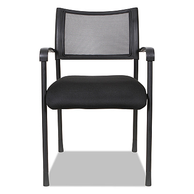 Alera Eikon Series Stacking Mesh Guest Chair, 20.86" x 24.01" x 33.07", Black Seat, Black Back, Black Base, 2/Carton (ALEEK43ME10B)