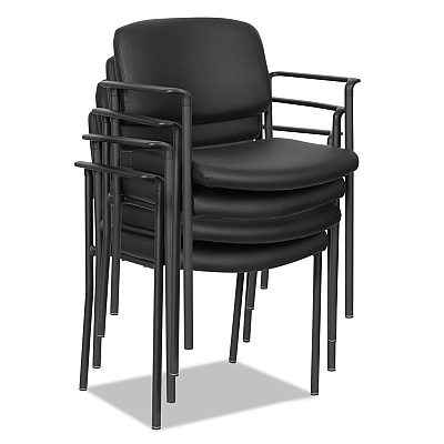 Alera Sorrento Series Ultra-Cushioned Stacking Guest Chair, 25.59" x 24.01" x 33.85", Black, 2/Carton (ALEUT6816)