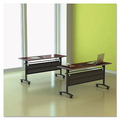 Alera Reversible Laminate Table Top, Rectangular, 59.5w x 23.63,Medium Cherry/Mahogany (ALETT6024CM)