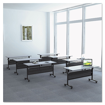 Alera Valencia Flip Training Table Base, Modesty Panel, 57.88w x 19.75d x 28.5h, Black (ALEVA737260BK)