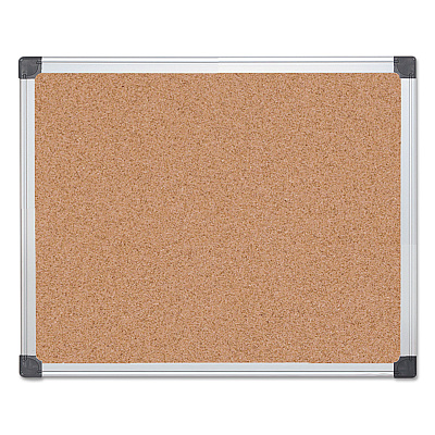 MasterVision Value Cork Bulletin Board with Aluminum Frame, 24 x 36, Tan Surface, Silver Aluminum Frame (BVCCA031170)