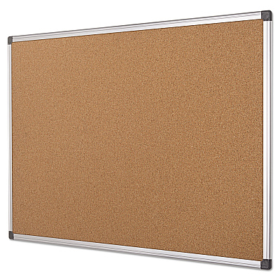 MasterVision Value Cork Bulletin Board with Aluminum Frame, 24 x 36, Tan Surface, Silver Aluminum Frame (BVCCA031170)