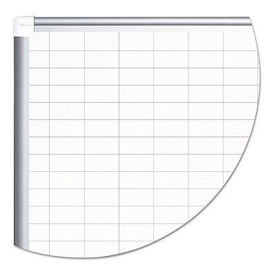 MasterVision Gridded Magnetic Porcelain Dry Erase Planning Board, 1 x 2 Grid, 72 x 48, White Surface, Silver Aluminum Frame (BVCCR1230830)