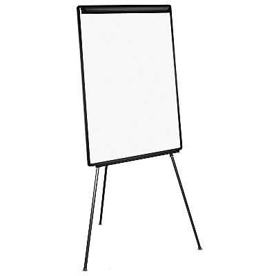MasterVision Basic Tripod Melamine Presentation Easel, 22.5 x 42, White/Black (BVCEA2300045)
