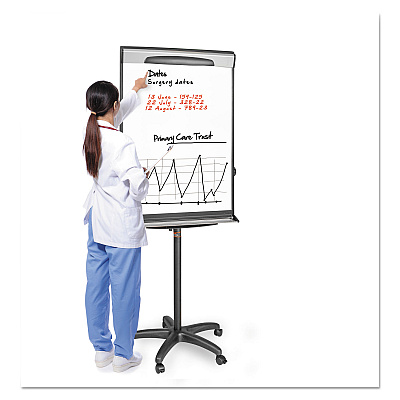 MasterVision Tripod Extension Bar Magnetic Dry-Erase Easel, 69" to 78" High, Black/Silver (BVCEA48062119)