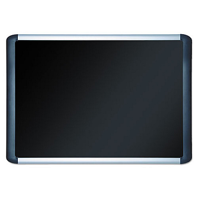 MasterVision Soft-touch Bulletin Board, 48 x 36, Black Fabric Surface, Aluminum/Black Aluminum Frame (BVCMVI050301)
