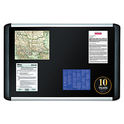 MasterVision Soft-touch Bulletin Board, 48 x 36, Black Fabric Surface, Aluminum/Black Aluminum Frame (BVCMVI050301)