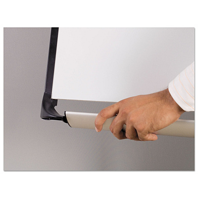 MasterVision Platinum Mobile Easel, 29 x 41, White Surface, Black Plastic Frame (BVCEA48066720)