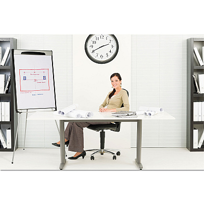 MasterVision Tripod Extension Bar Magnetic Dry-Erase Easel, 39" to 72" High, Black/Silver (BVCEA23066720)