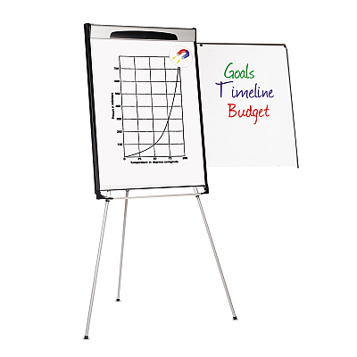 MasterVision Tripod Extension Bar Magnetic Dry-Erase Easel, 39" to 72" High, Black/Silver (BVCEA23066720)