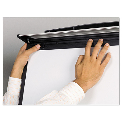 MasterVision Platinum Mobile Easel, 29 x 41, White Surface, Black Plastic Frame (BVCEA48066720)