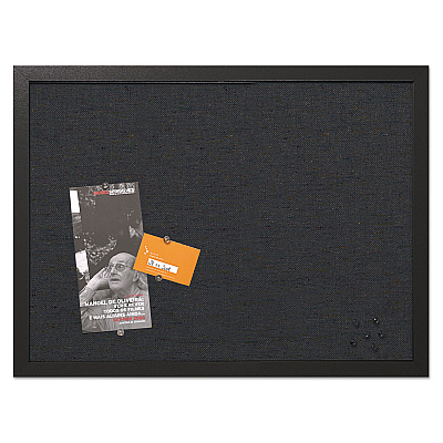 MasterVision Designer Fabric Bulletin Board, 24 x 18, Black Surface, Black MDF Wood Frame (BVCFB0471168)