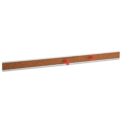 Universal Cork Bulletin Bar, 24 x 1, Brown Surface, Silver Aluminum Frame (UNV43424)