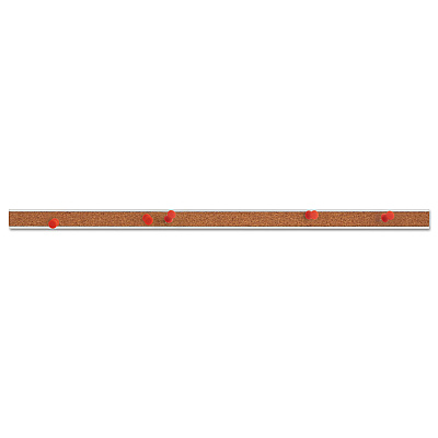 Universal Cork Bulletin Bar, 18 x 1, Brown Surface, Silver Aluminum Frame (UNV43418)