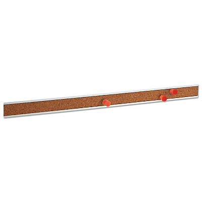 Universal Cork Bulletin Bar, 36 x 1, Brown Surface, Silver Aluminum Frame (UNV43436)