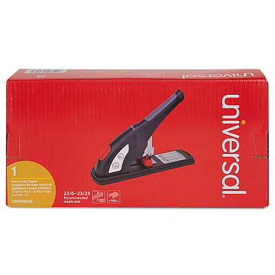 Universal Heavy-Duty Stapler, 200-Sheet Capacity, Black/Graphite/Red (UNV43048)