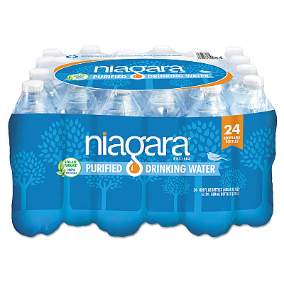 Niagara Bottling Purified Drinking Water, 16.9 oz Bottle, 24/Pack, 2016/Pallet (NGB05L24PLT)