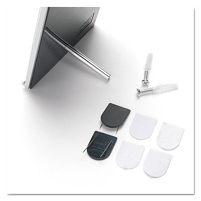 deflecto Interior Image Anti-Glare Sign Holder, Landscape, 8.5 x 2 Insert, Black/Silver (DEF89105)